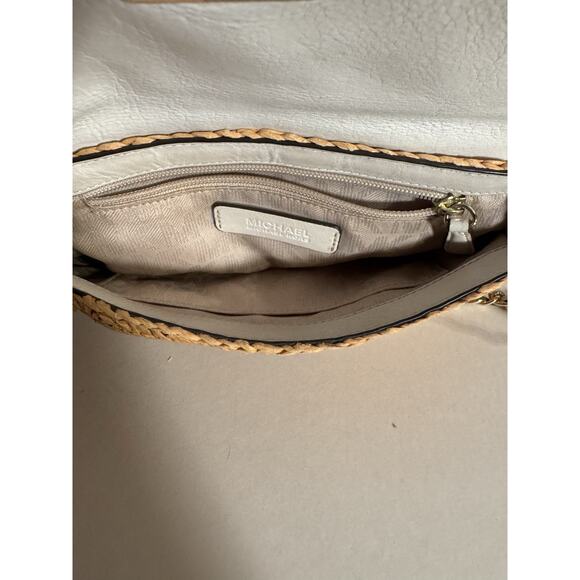 Michael Kors Naomi Straw Ivory Shoulder Bag Preowned Small - Picture 8 of 12